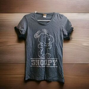 Peanuts Snoopy Women's Gray Short Sleeve Tee S